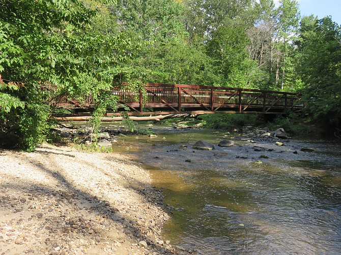 The Cross County Trail crossing Accotink Creek in the Springfield area.