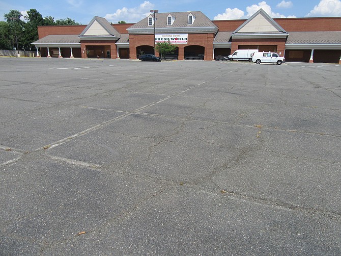 The parking lot at Mount Vernon Square Center on U.S. 1.