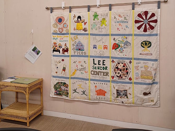 Quilt displayed at Lubber Run reflecting history of clubs at Lee Senior Center in Arlington