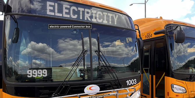 Four more low-emission diesel-electric hybrid buses will run in Fairfax County in 2024 thanks to a federal grant.