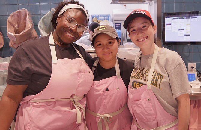 From left: Call Your Mother store manager Fatima Rahim, Katherine, Claire Ferra