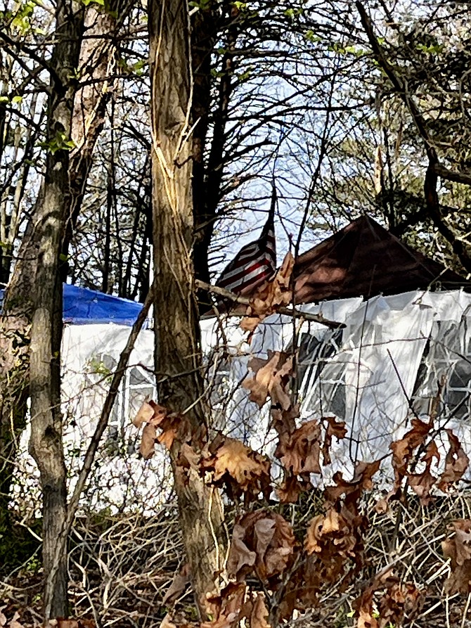 Tent encampment at “The Hill” in Reston, March 29, 2024