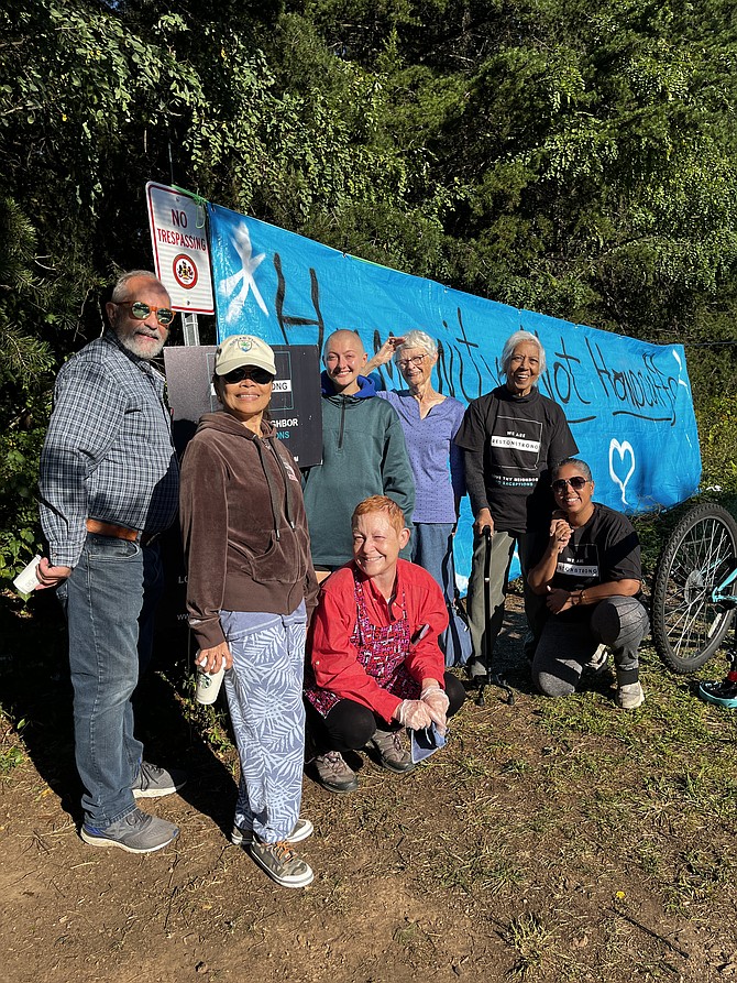 Reston Strong members at The Hill encampment the morning it is shut down.