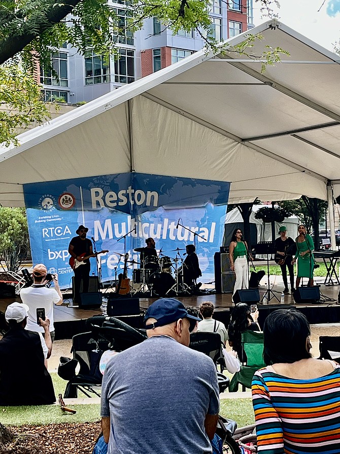 Performers entertain on one of the two stages.