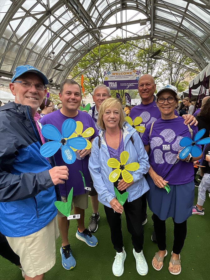 From left, Thad Nowak, Benji Nowak, Tim Nowak, Connie Nowak, Mark Shirey, Carol Shirey. “Impressive, positive energy at the walk. The Polish Power Walkers team had a great time.”