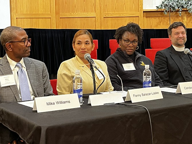 The panel of four community leaders representing business, Opportunity Neighborhoods-Herndon, schools and faith asked pre-selected questions based on community input.