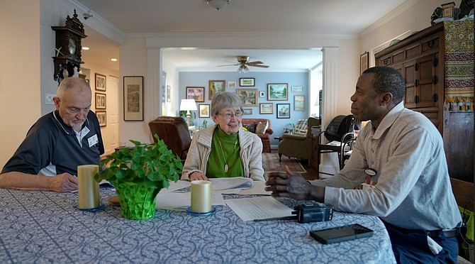 A scene from “The Test,” about studying for the citizenship test.