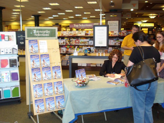 Shannon Greenland signs books at the McLean Barnes and Noble.