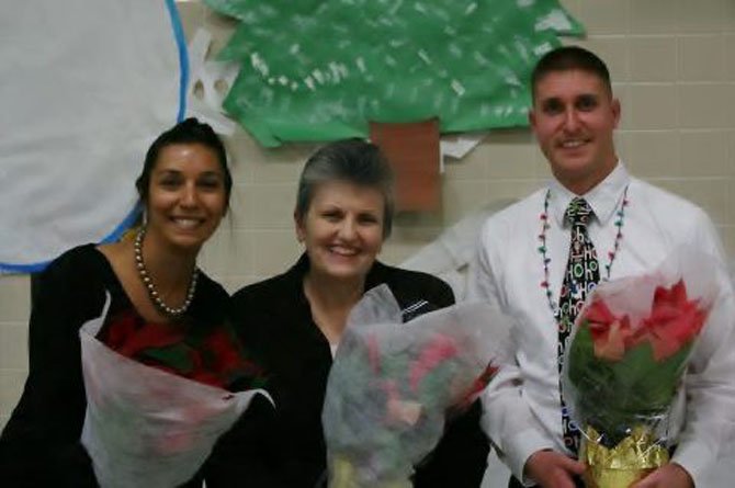  Stratford Landing Elementary School and Waynewood Elementary School Band Director Jane Morgan, center, with her colleagues at Waynewood, Ryla Dutko, left, and Andy Lutter. 
