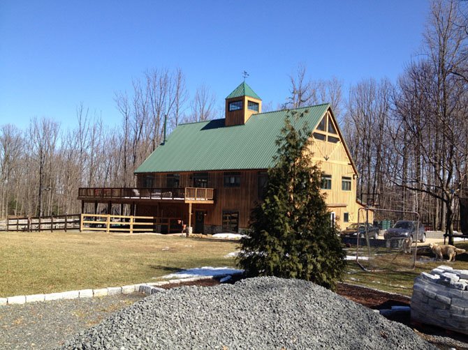 A view from the parking lot of the Molsters’ family stable. 
