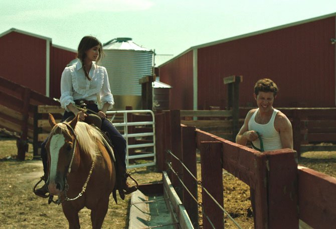 Rainey Qualley and Gabriel Sunday in a scene from the film.
