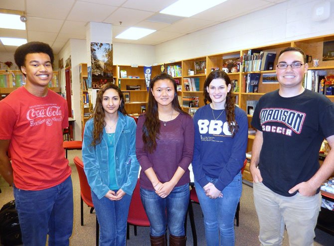 (From left) Madison students Ben Jackson, Merna Yakoub, Liz Thielen, Rachel Blacker and Matt Boyle participated in the job shadowing.