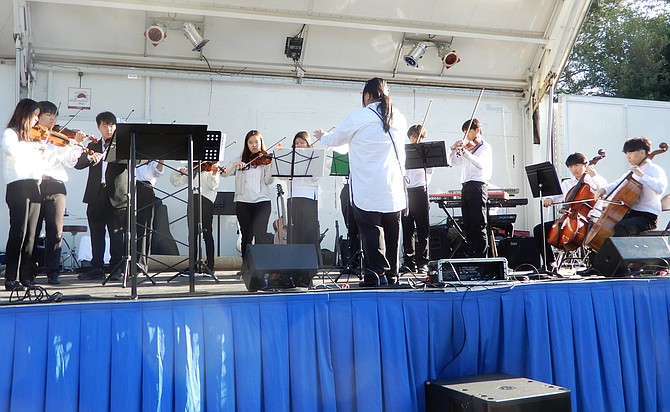 The Magic Hand Orchestra performing at the start of Centreville Day.