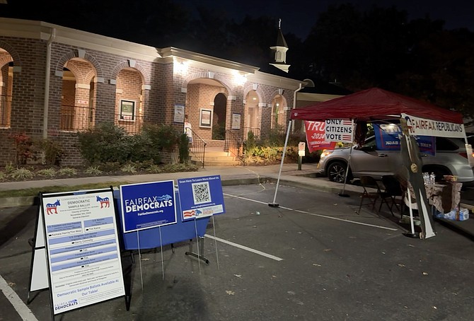 The short line was contained within the Sydenstricker precinct as polls opened in the dark at 6 a.m. on Nov. 5, Election Day 2024