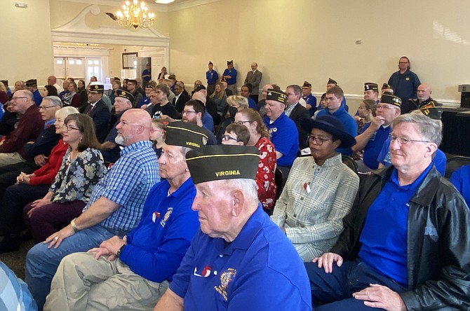 Veterans and residents at the Veterans Day ceremony in Fairfax.