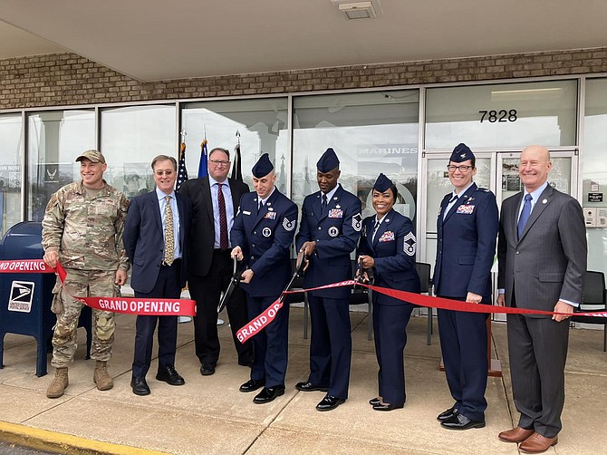 The ribbon cutting at the 317th Air Force Squadron Recruiting Office on Thursday, Nov. 14.