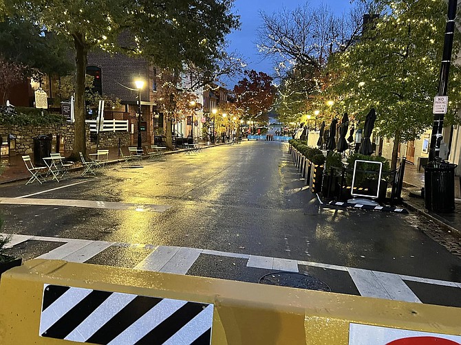 The 200 block of King Street in Old Town is pedestrian only through Jan. 6 as part of a pilot program.