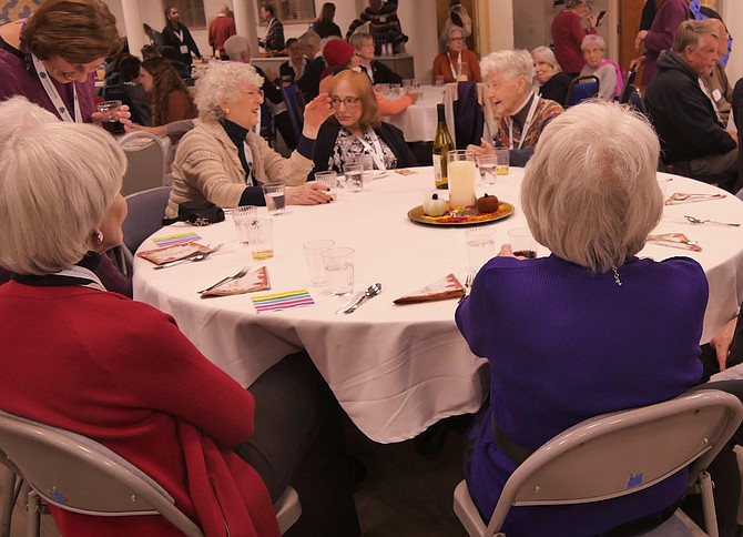 Arlington Neighborhood Village (ANV) celebrates early Thanksgiving dinner with volunteers and members.