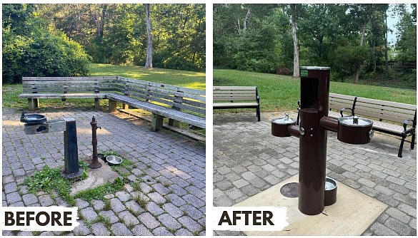 The new fountains add a lot to the scenery and function at the pit stops along the Mount Vernon Trail.