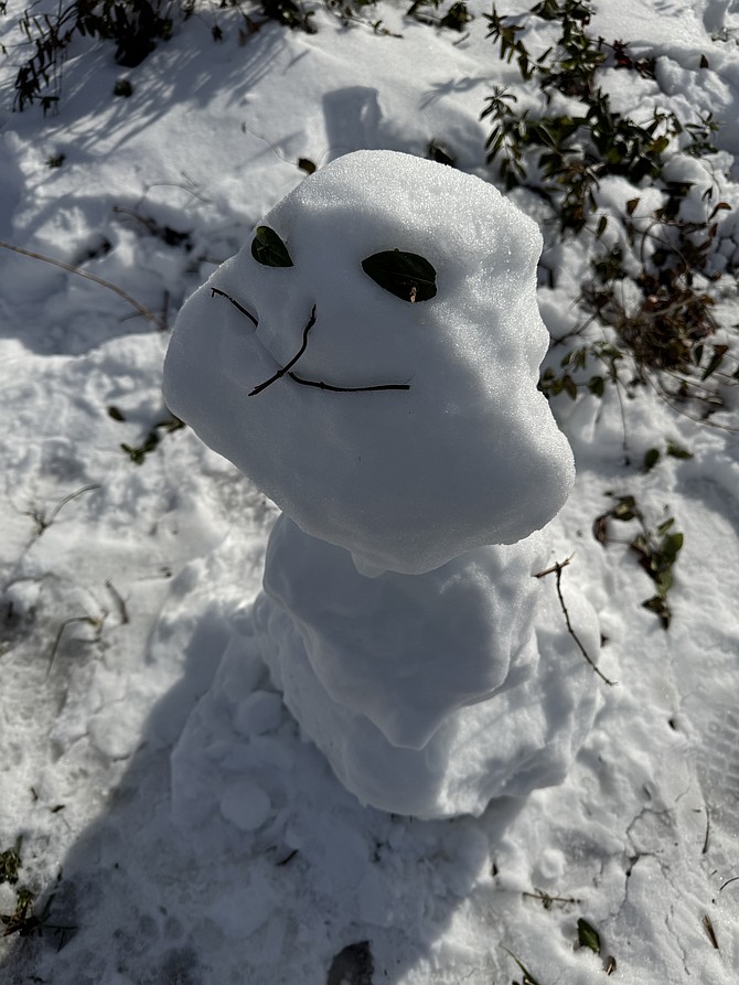 This snowman had a lasting smile as cold temperatures followed the area’s recent heavy snowfall.