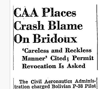 Headlines in a local paper after the crash in 1949.