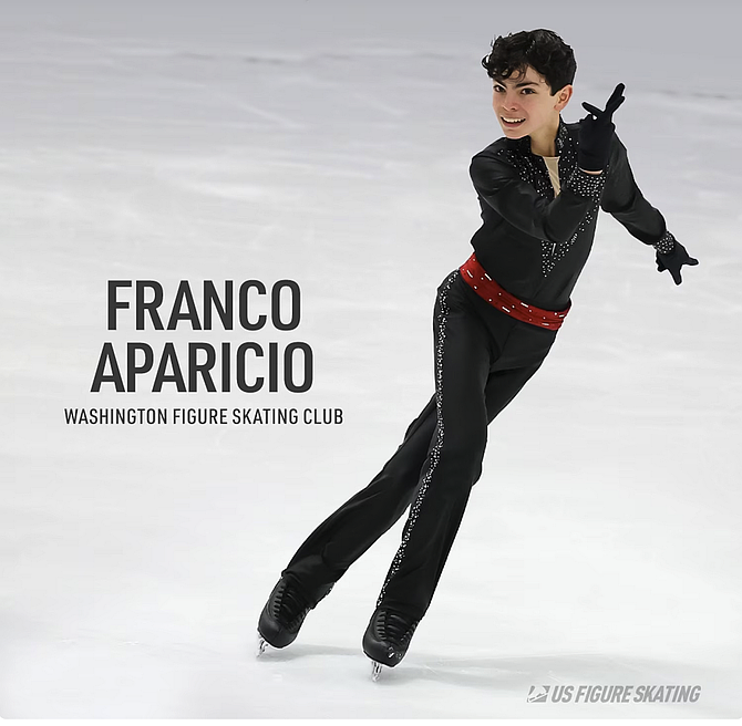 Franco Aparicio, 14, of Dunn Loring, a member of the Washington Figure Skating Club, died in the Jan. 29 plane crash. Photo by U.S. Figure Skating