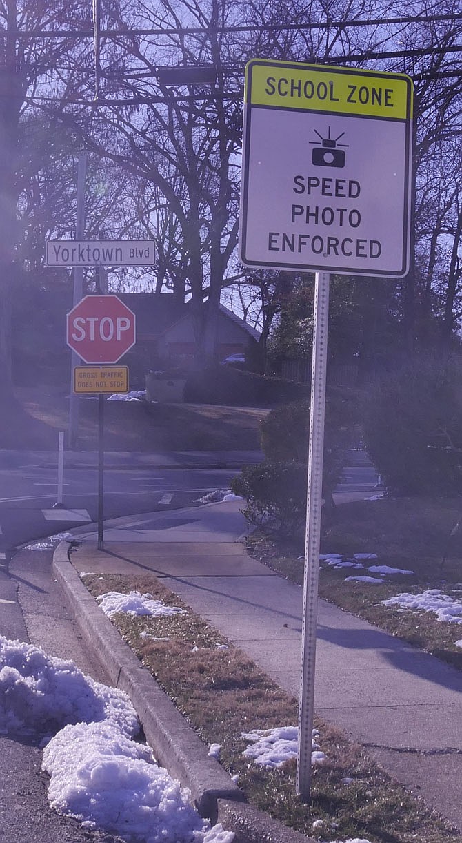 Photo safety camera at 5200 block of Yorktown Blvd. near Yorktown High School.