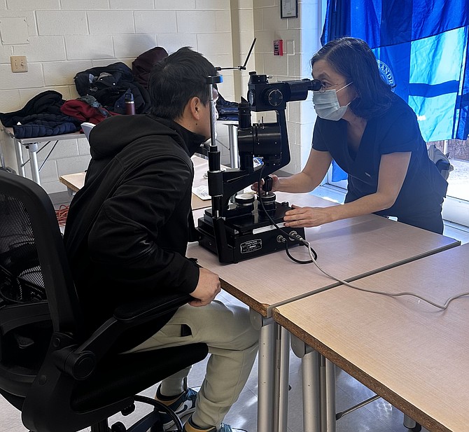 Free eye exams are performed as part of the Community Eye Clinic Feb. 1 at the Charles Houston Recreation Center.