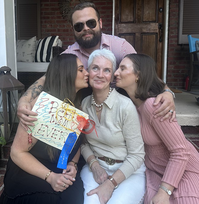 Jane Hughes with son George, daughter-in-law Jessica and daughter Margaret