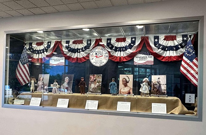 This display honoring female patriots is in the Centreville Regional Library until the end of May.