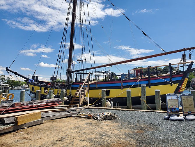 The Tall Ship Providence is completing repairs in Saint Michaels, Md.