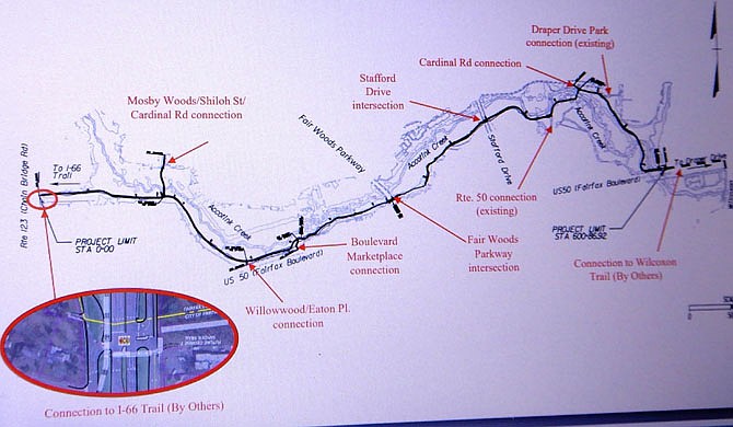 The trail will connect residential, recreational, office and shopping areas.