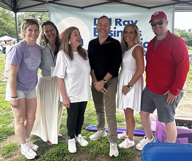 Organizers of the Taste of Del Ray gather for a photo June 1 at the Mount Vernon Recreation Center field. Pictured are: Karly Lynch, Kristian Denny Todd, Gayle Reuter, Chuck Todd, Lauren Fisher and Brian Maher.