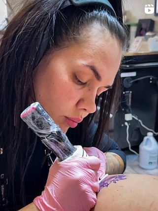 It takes a steady hand with the needle machine.