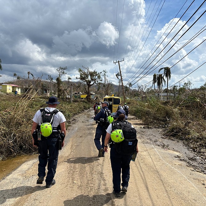 Assessing the destruction from Hurricane Melissa.