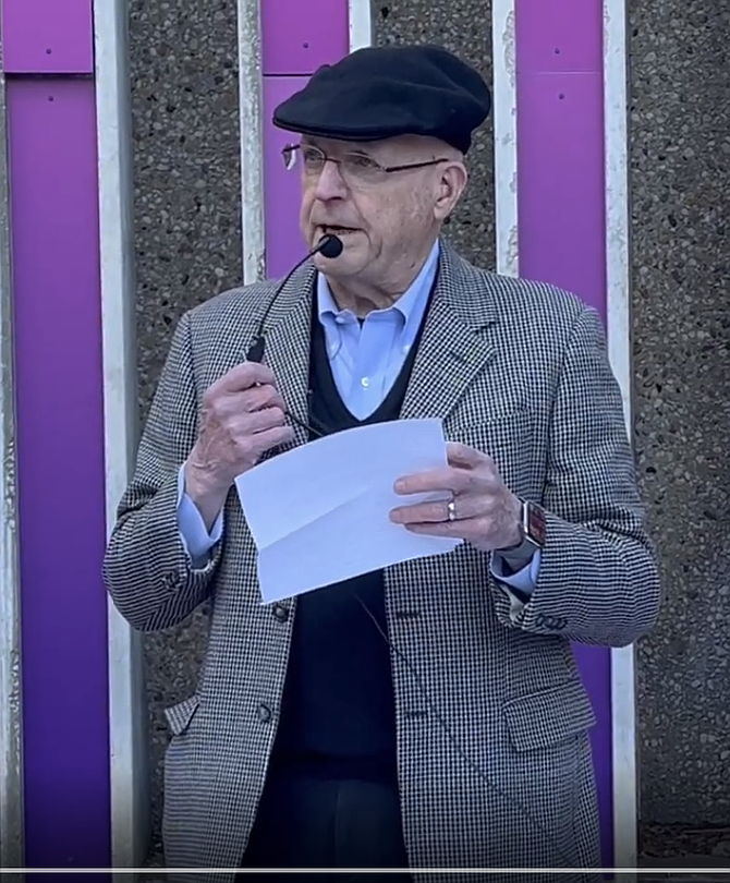 Michael Doyle, executive director and founder of Northern Virginia Families for Safe Streets hosts the 2025 World Day of Remembrance for Road Traffic Victims in Arlington on Nov. 16.