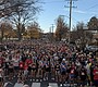 Runners line up for the start of the …