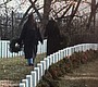 Volunteers walk among the gravesites during Wreaths Across …