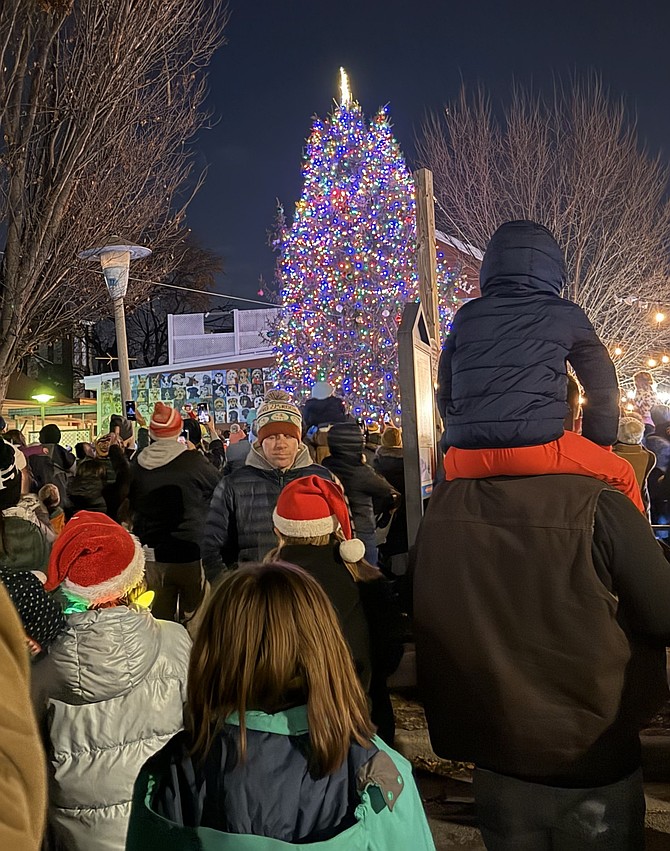 Santa arrives for the lighting of the Del Ray Christmas Tree Dec. 7 at Pat Miller Neighborhood Square.