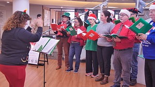 The residents join in with the vocals