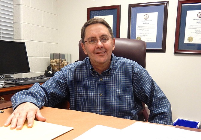 Former Sully District Supervisor Michael Frey at his desk in January 2015.