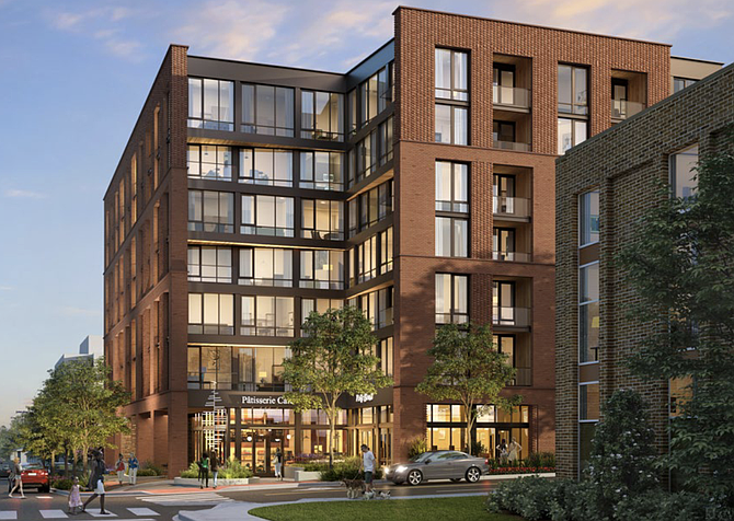 The 1368 Beverly Road Redevelopment Project is located at the intersection of Beverly Road and Elm Street and will feature a modern, seven-story building with 56 residential units and a street-activating public plaza