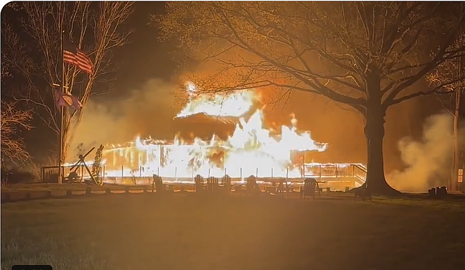Fairfax County Fire and Rescue units responded to a boathouse fire at the Fairfax Yacht Club