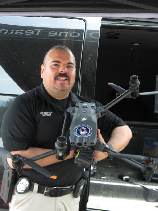 Rafael Orellano delighted in discussing the Fairfax County Police Department's drone team's wor