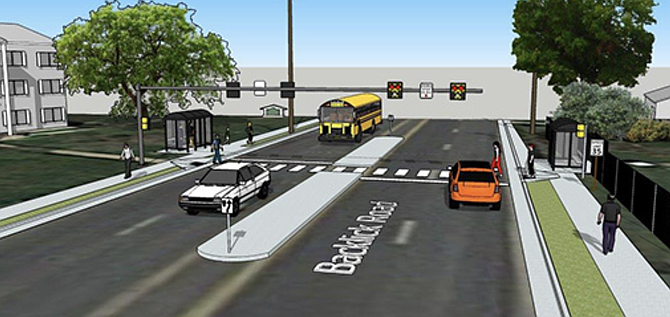 <cl> HAWK signals command drivers to stop using a solid red light. They are treated legally as standard traffic signals and are designed for multi-lane arterials, such as Richmond Highway/Route 1.